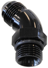 45 Deg -10ORB To -10AN Complete With Jam Nut And O-Ring Black AF902-10BLK - Aeroflow