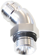 45 Deg -20ORB To -20AN Complete With Jam Nut And O-Ring Silver AF902-20S - Aeroflow