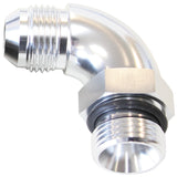 90 Deg -4ORB To -6AN Complete With Jam Nut And O-Ring Silver AF903-06-04S - Aeroflow
