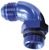 90 Deg -20ORB To -20AN Complete With Jam Nut And O-Ring Blue AF903-20 - Aeroflow