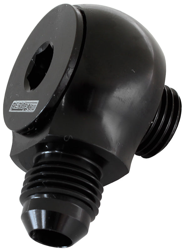 Slimline -10ORB To -6AN 90 Deg For Use In Tight Radius Area AF909-06-10BLK - Aeroflow