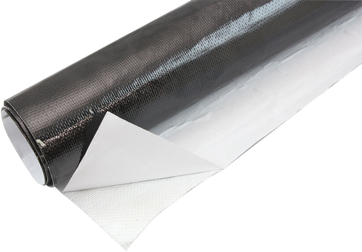 12" X12" Sheet Aluminised Heat Barrier Adhesive Backed Black AF91-4001BLK - Aeroflow