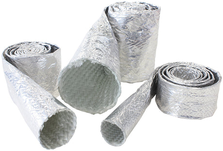 Aluminised Sleeve 1-1/8-1-1/2" Silver Finish 1 Meter / 3 Ft AF91-5002 - Aeroflow