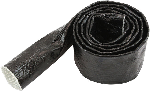 Aluminised Heat Sleeve 5/8"-1" Black Finish 3.7 Meter / 12ft AF91-5011BLK - Aeroflow