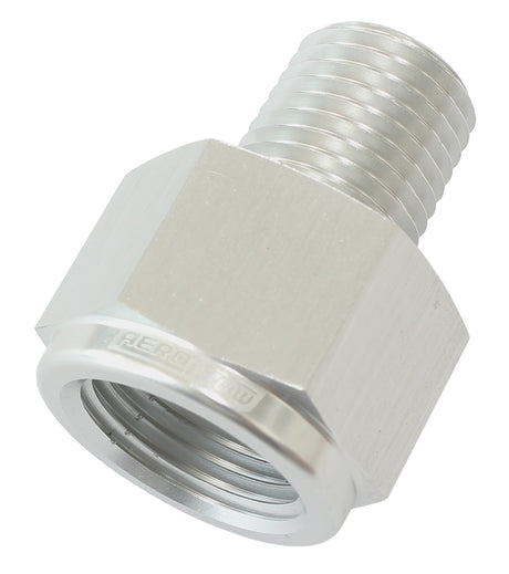 NPT Pipe Expander, Silver 1/4" NPT Male, 3/8" NPT Female AF912-04-06S - Aeroflow