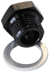 M12 x 1.5 Pipe Reducer To F/Male 1/8" NPT Black LS Temp Adapt AF912-M12-02BLK - Aeroflow