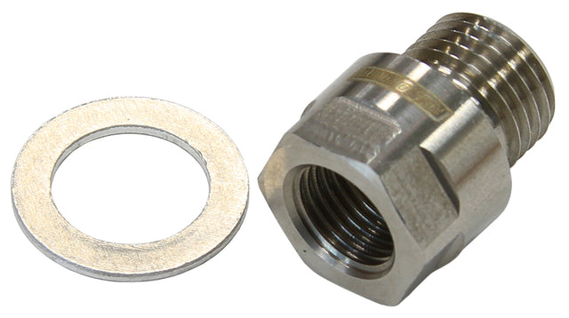 M12 x 1.5 Pipe Reducer To F/Male 1/8" NPT S/S Steel LS Temp AF912-M12-02SS - Aeroflow