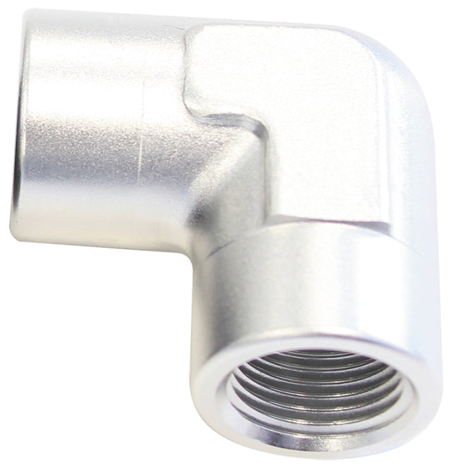 90 Deg Female - Female Elbow 3/8 NPT Silver AF913-06S - Aeroflow