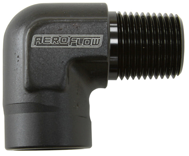 90 Deg Female - Male Elbow 1/8 NPT Black AF914-02BLK - Aeroflow