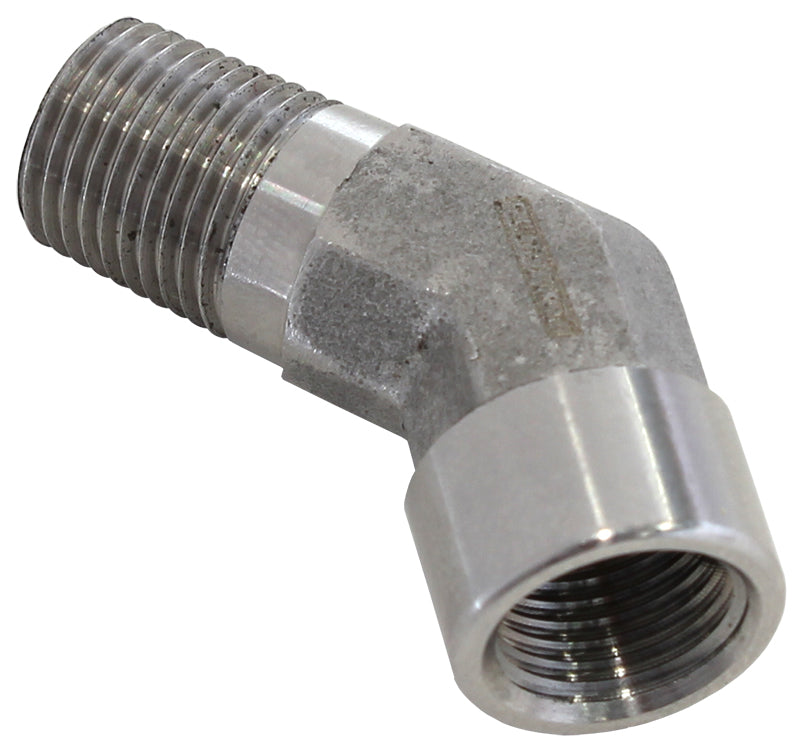 45 Deg Female - Male Elbow 1/8NPT Stainless Steel AF915-02SS - Aeroflow