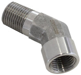 45 Deg Female - Male Elbow 1/8NPT Stainless Steel AF915-02SS - Aeroflow