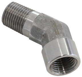 45 Deg Female - Male Elbow 1/8NPT Stainless Steel AF915-02SS - Aeroflow