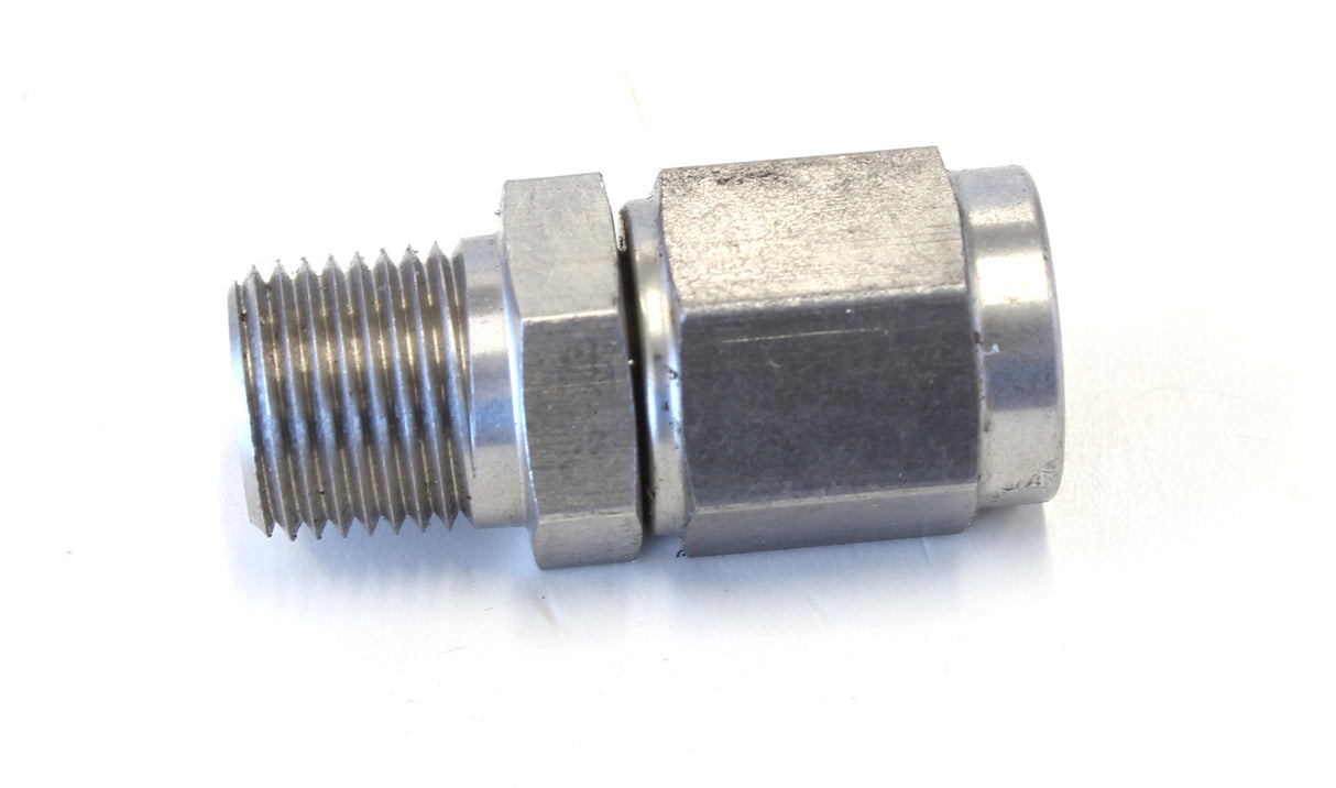 1/8" NPT To -3AN Female Nut Stainless Straight Swivel Nut AF916-03-02-SS - Aeroflow