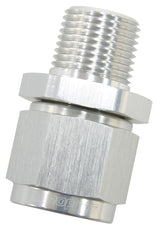 3/8" NPT To -10AN Female Nut Silver Straight Swivel Nut AF916-10-06S - Aeroflow