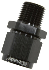 1/2" NPT To -12AN Female Nut Black Straight Swivel Nut AF916-12-08BLK - Aeroflow