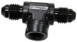 -3AN Male Tee With 1/8 On Side Black Female 1/8" NPT On Side AF918-03-02BLK - Aeroflow