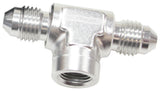 -3AN Male Tee With 1/8 On Side Silver Female 1/8" NPT On Side AF918-03-02S - Aeroflow