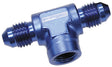 -4AN Male Tee With 1/8 On Side Blue Female 1/8" NPT On Side AF918-04-02 - Aeroflow