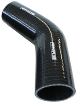 Silicone Hose 45 Deg; Black I.D 2.50" 63mm, Wall 5.3mm, 145mm Leg AF9202-250 - Aeroflow