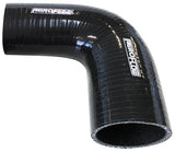 Silicone Hose Reducer 90 Deg; Black I.D 2.00-1.75" 51-45mm, 4.5mm, 125mm L AF9203-200-175 - Aeroflow