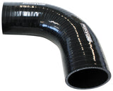 Silicone Hose 90 Deg; Black I.D 6.00" 153mm, Wall 5.3mm, 150mm Leg AF9203-600 - Aeroflow