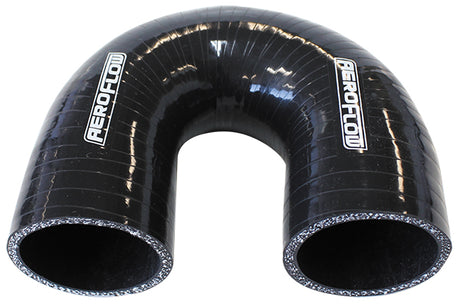 Silicone Hose 180 Deg; Black I.D 3.50" 89mm, Wall 5.3mm, 100mm Leg AF9206-350 - Aeroflow