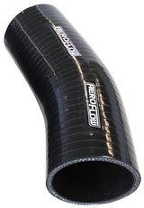 Silicone Hose 23 Deg; Black I.D 3.25" 82mm, Wall 5.3mm, 125mm Leg AF9207-325 - Aeroflow