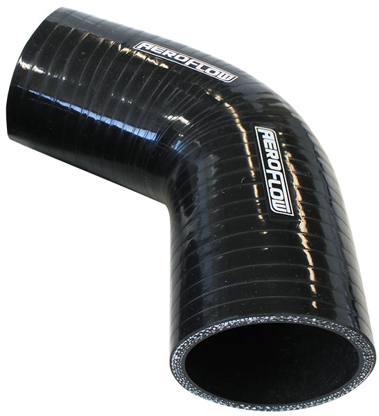 Silicone Hose 67 Deg; Black I.D 2.25" 57mm, Wall 5.3mm, 125mm Leg AF9208-225 - Aeroflow