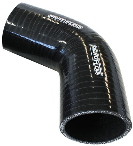 Silicone Hose 67 Deg; Black I.D 3.125" 80mm, Wall 5.3mm, 125mm Leg AF9208-312 - Aeroflow