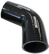 Silicone Hose 67 Deg; Black I.D 3.75" 90mm, Wall 5.3mm, 125 Leg AF9208-375 - Aeroflow