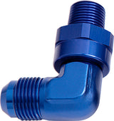 90 Deg 3/8" NPT To -8AN Blue Male Swivel Thread AF922-08-06 - Aeroflow