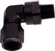 90 Deg 3/8" NPT To -10AN Black Female Swivel Nut AF923-10-06BLK - Aeroflow
