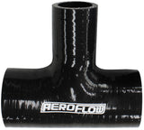 Silicone Tee Piece 1.5" 38mm On Run & 1" 25mm On Side Black 100mm Long On Run 50mm On Side AF9244-150-100 - Aeroflow