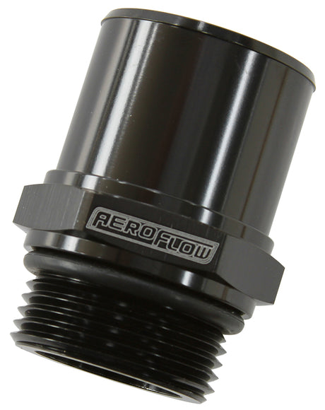 -16ORB To 1-3/8" / 35mm Barb Black 55mm L Breather Adapter AF926-22-16BLK - Aeroflow