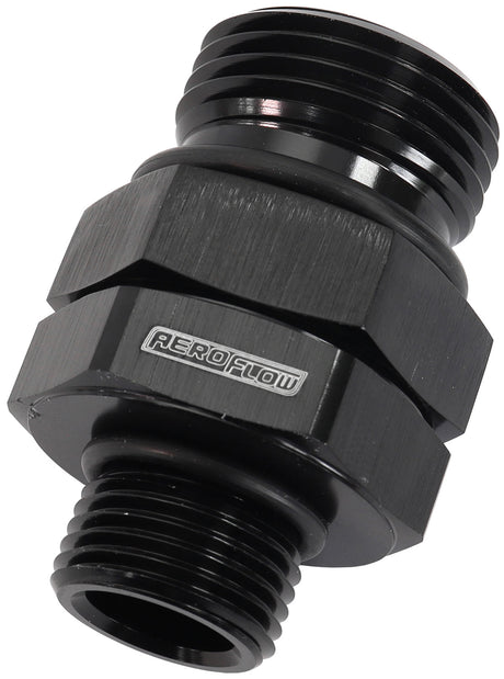 -12 ORB Swivel To -8 ORB Black Full Swivel AF929-12-08BLK - Aeroflow