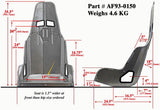 Pro Street Aluminium Race Seat 15' Hip Width Raw Finish AF93-0150 - Aeroflow
