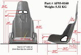 Pro Street Aluminium Race Seat 16" Hip Width Raw Finish AF93-0160 - Aeroflow