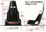 Pro Street Aluminium Race Seat 18.5" Hip Width Black Finish AF93-0185BLK - Aeroflow