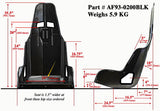 Pro Street Aluminium Race Seat 20" Hip Width Black Finish AF93-0200BLK - Aeroflow