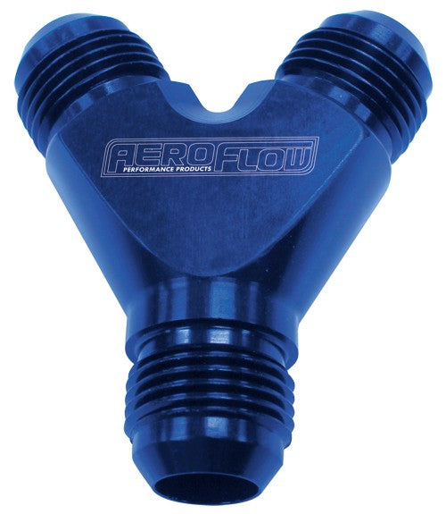 Y Block -10AN Out -8AN In Blue 1X -10AN 2X -8AN AF930-10-08 - Aeroflow