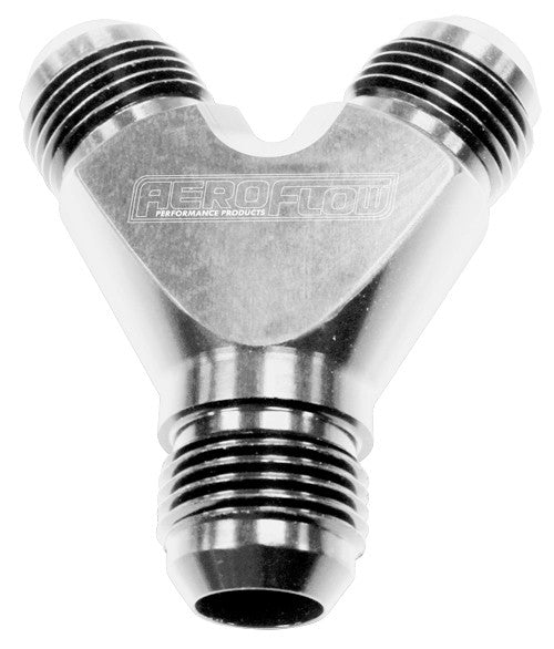 Y Block -10AN Out -8AN In Silver 1X -10AN 2X -8AN AF930-10-08S - Aeroflow