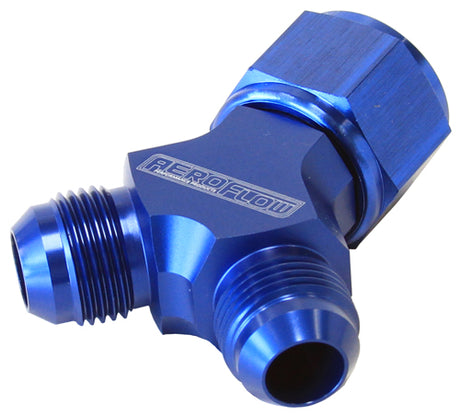 Y Piece -8 Swivel Nut 2X -6AN Blue AF931-08-06 - Aeroflow