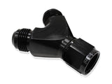 Y Piece -8 Swivel Nut 2X -6AN Black AF931-08-06BLK - Aeroflow