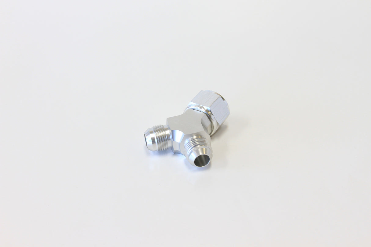 Y Piece -10 Swivel Nut 2X -8AN Silver AF931-10-08S - Aeroflow