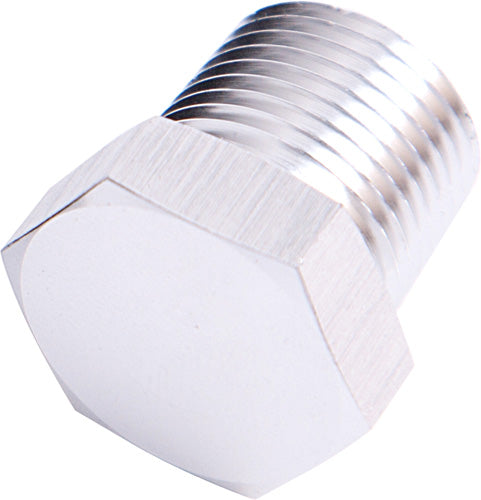 NPT Hex Head Plug 1/2" NPT Silver 1/2" NPT AF933-08S - Aeroflow