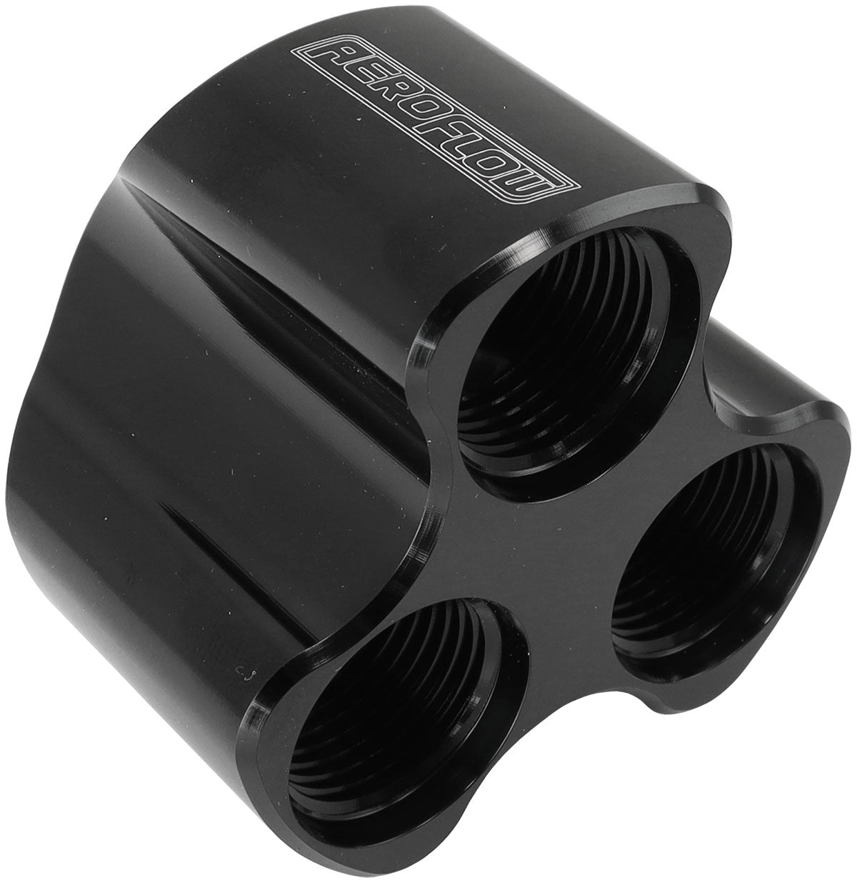Inline 4 Port Distribution Block -10 ORB To 3 x -8 Black AF935-10-08BLK - Aeroflow
