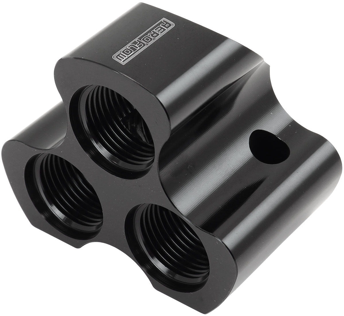 Inline 4 Port Distribution Block -12 ORB To 3 x -10 Black AF935-12-10BLK - Aeroflow