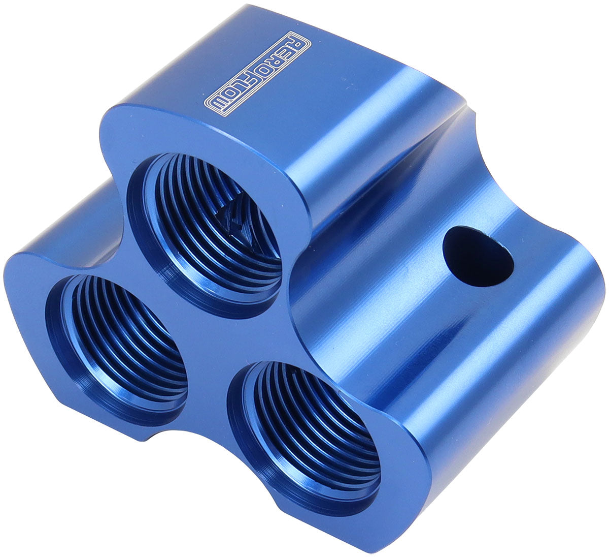Inline 4 Port Distribution Block -12 ORB To 3 x -10 Blue AF935-12-10 - Aeroflow