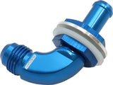 90 Deg Bulkhead Fitting -6AN To 3/8" 10mm Barb Push On AF937-06-06 - Aeroflow