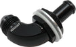 90 Deg Bulkhead Fitting -8AN To 1/2" 12mm Barb Push On AF937-08-08BLK - Aeroflow